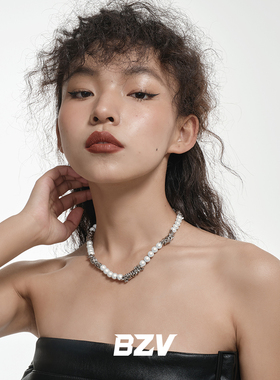 BZV川流之荆中性风夜光珠项链