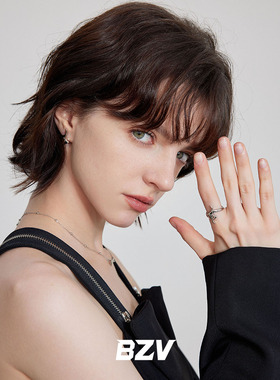 BZV极简银色开口不规则戒指