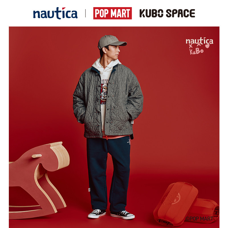 nautica×POPMART泡泡玛特KUBO联名双面穿中国结盘扣厚外套棉服,淘宝优惠券,粉丝福利购,淘宝优惠卷