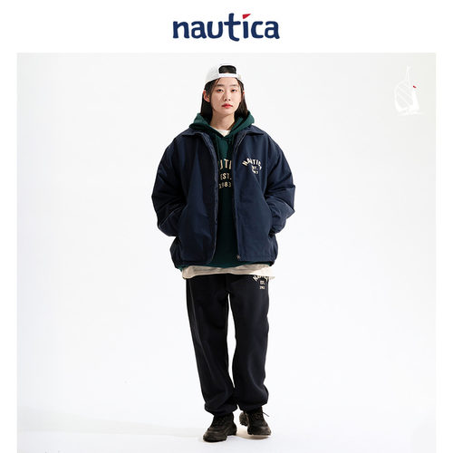 【官方正品】nautica 白帆日系中性logo夹克厚外套棉服JPJW4403 - 图0