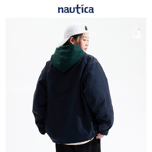 【官方正品】nautica 白帆日系中性logo夹克厚外套棉服JPJW4403 - 图3