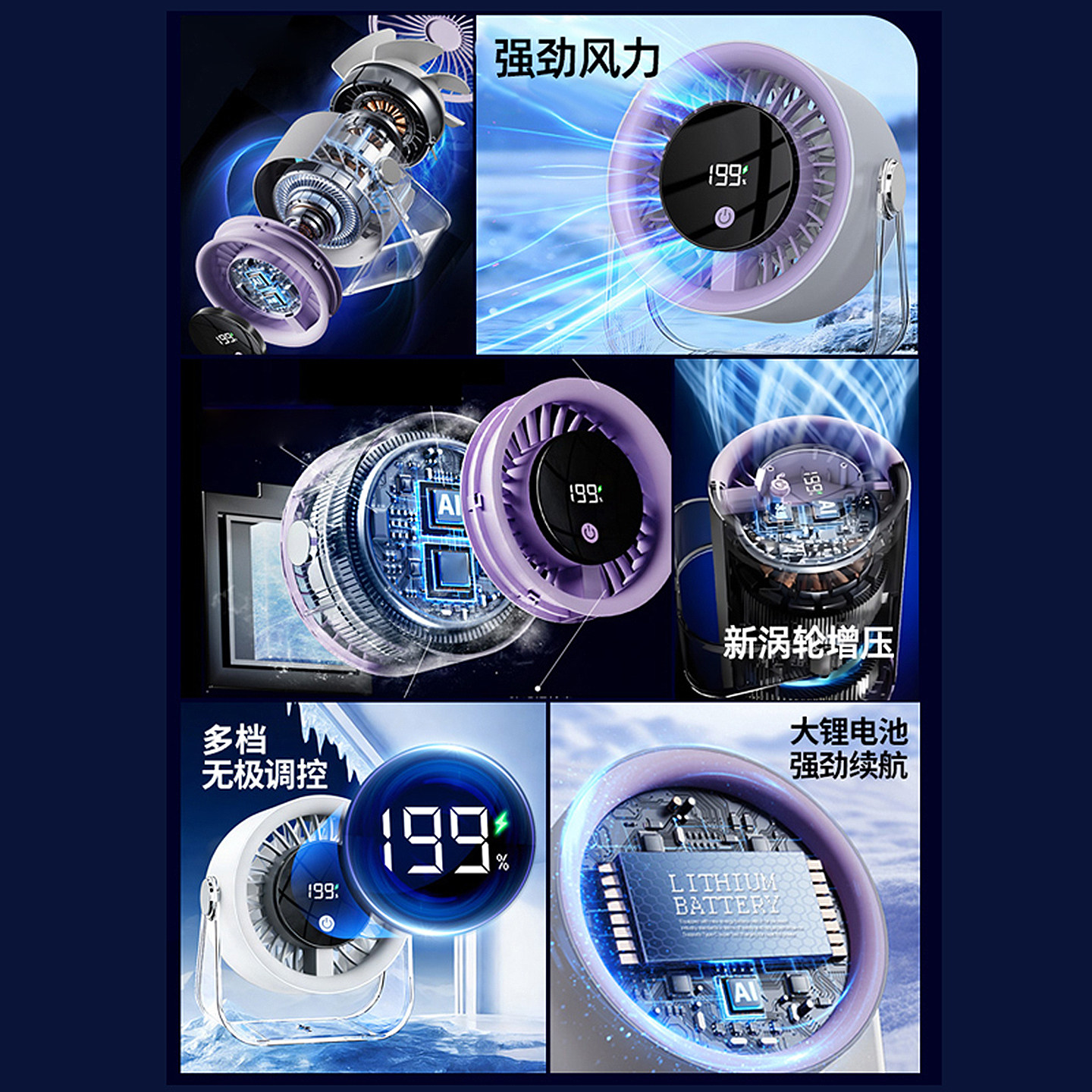 桌面USB制冷小风扇小型办公室宿舍