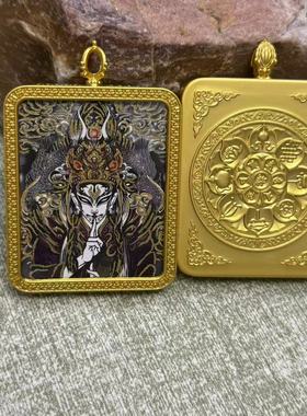 描金半手绘杨戬唐卡吊坠哪吒人工描金卡钟鹤童子唐卡钟馗挂件