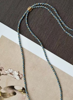 天然和田玉吊坠绳手工编织玉石佛牌挂件项链绳简约轻奢首饰饰品