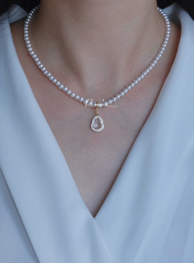 Rina's 葫芦福禄质感人造水晶简约项链手链用可拆卸打开扣吊坠