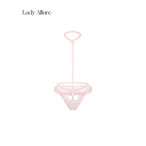 「LA」Amy·桃色支配｜欲焰系列*纯欲性感蕾丝挂脖内搭氛围感内裤 - 图3