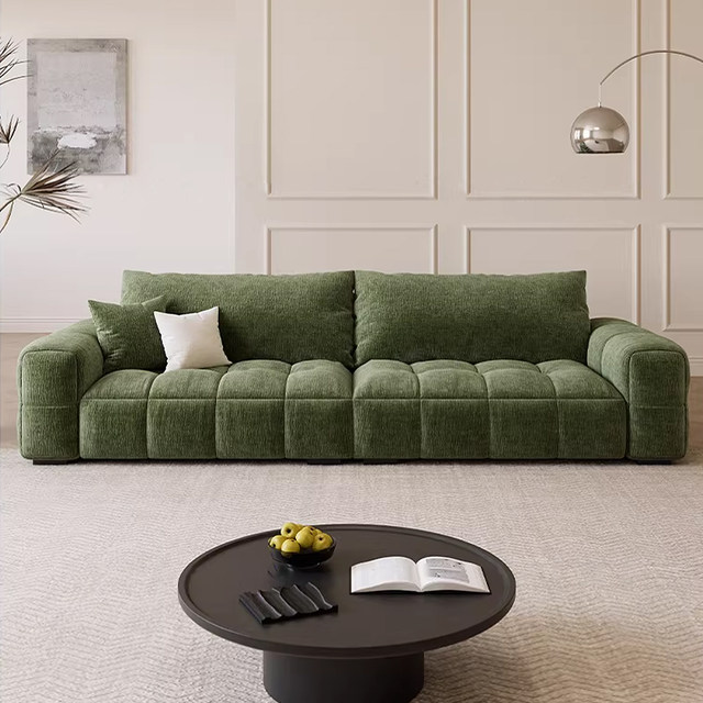 French Cream Style Marshmallow Chenille Puff Sofa