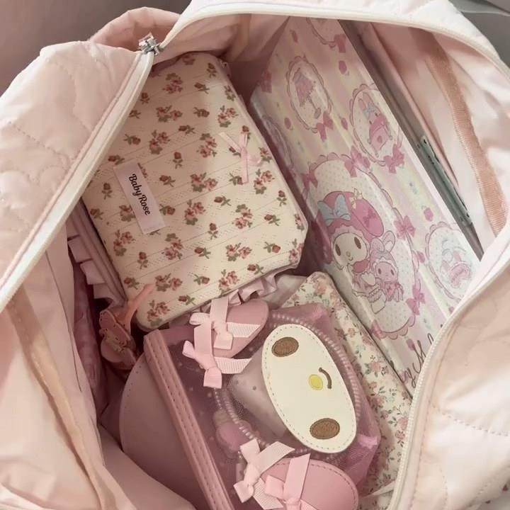 可携式短途旅行包女轻便大容量包包可爱行李袋外出手提包化妆收纳,淘宝优惠券,粉丝福利购,淘宝优惠卷