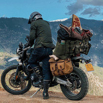 Foru Garage DuPont Waterproof Oil Wax Canvas Large Capacity Mobrigade Special Retro Hump Migration Moto Locomotive Bag