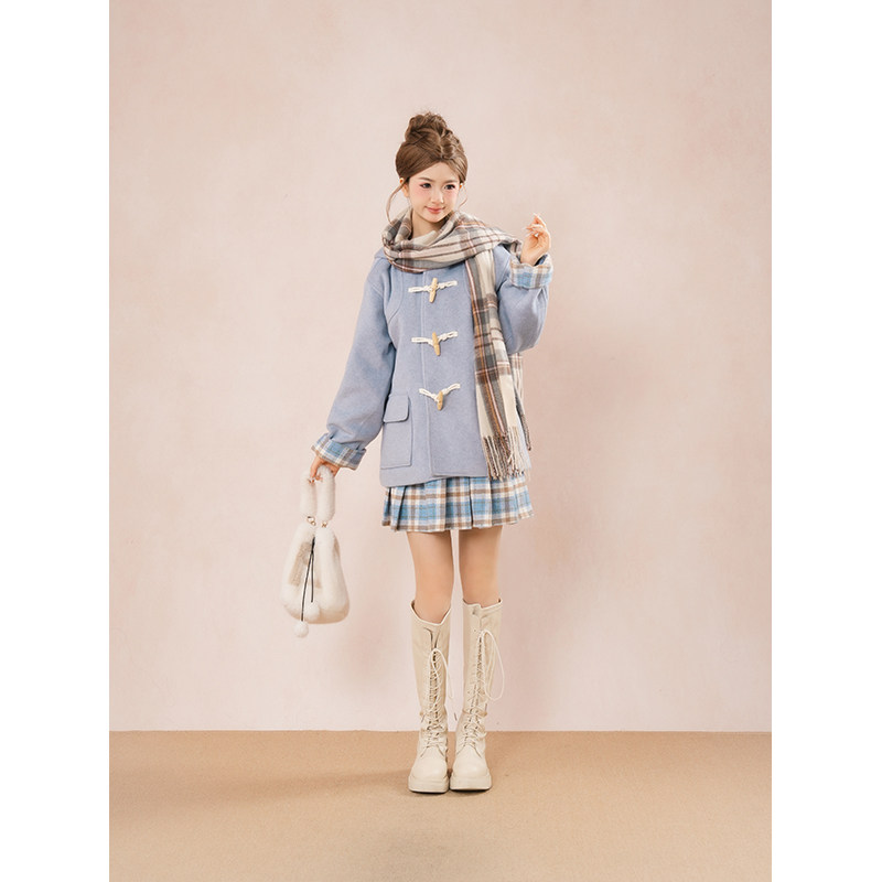 迷雾之境 少女学院优雅千金外套秋冬甜美裙子毛呢短裙两件套套装,淘宝优惠券,粉丝福利购,淘宝优惠卷