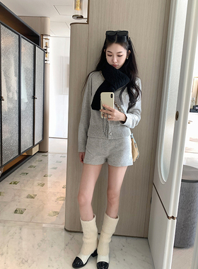 Boamarket 3色小马羊毛围巾女2024冬季新款刺绣保暖粗针围脖披肩