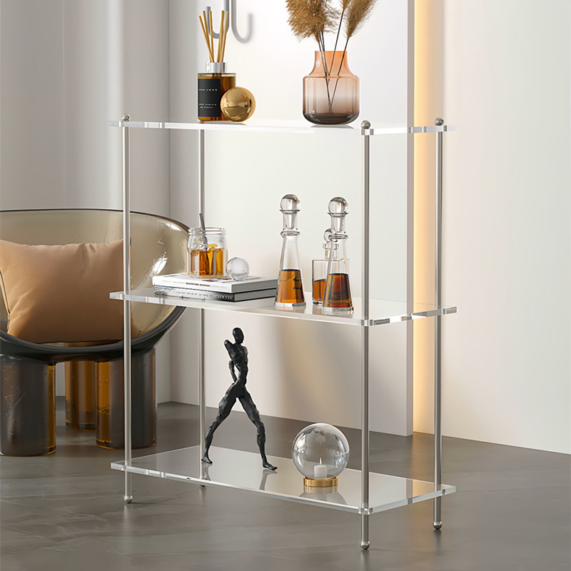 网红ins多层透明落地亚克力置物架客厅沙发收纳架带轮移动小推车,淘宝优惠券,粉丝福利购,淘宝优惠卷
