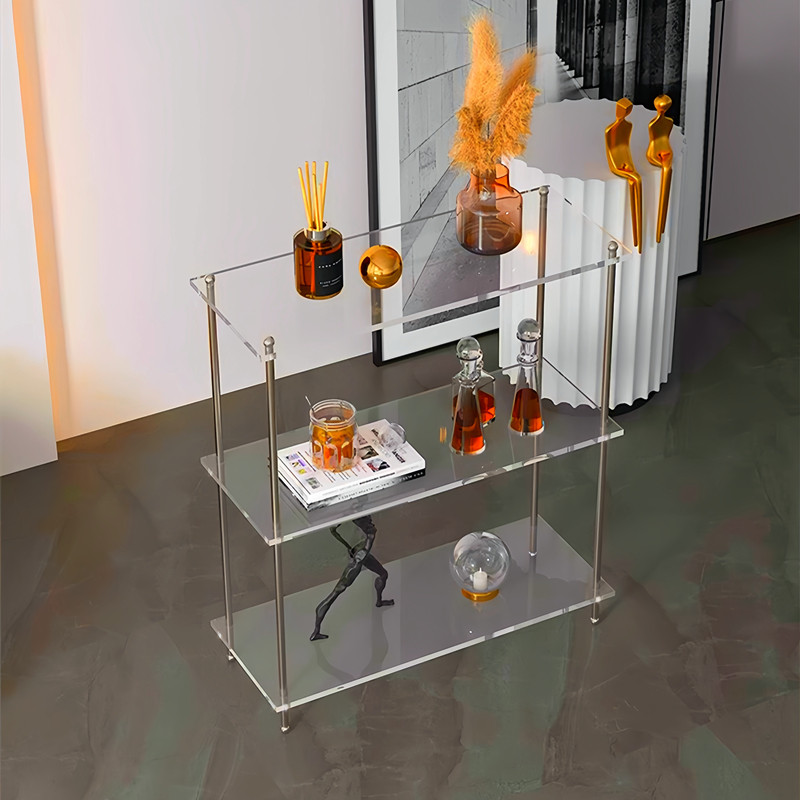 网红ins多层透明落地亚克力置物架客厅沙发收纳架带轮移动小推车,淘宝优惠券,粉丝福利购,淘宝优惠卷