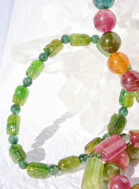 元荷送礼富贵天然碧玺手串