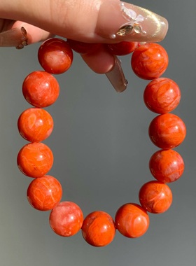 元荷南红玛瑙圆珠手链女一图一物