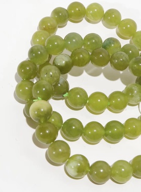 青提奶盖女岫玉成品手串