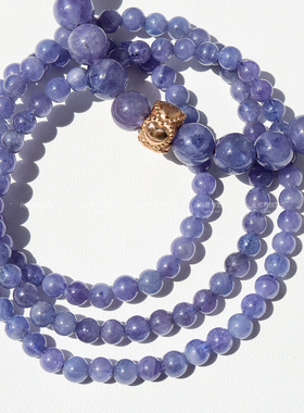 元荷女坦桑石无滤镜手串