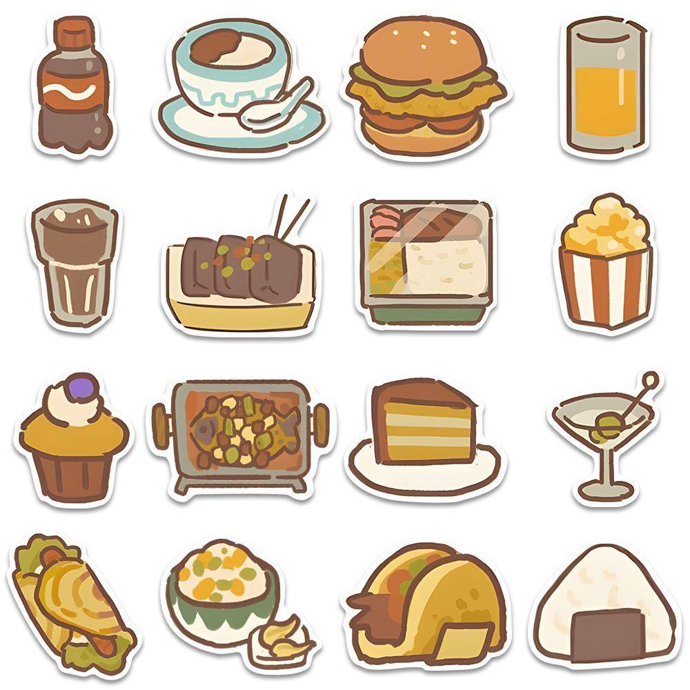 120张动物餐厅菜谱手机壳贴画防水贴纸可爱ins卡通手账素材diy,淘宝优惠券,粉丝福利购,淘宝优惠卷