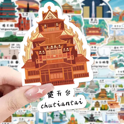 120 уникальных наклеек на здания, названия мест, креативные наклейки для путешествий в стиле Peugeot, декоративные наклейки на чехол для мобильного телефона