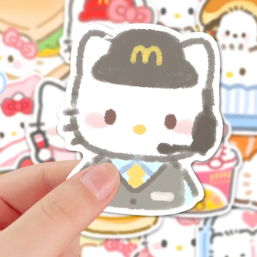 I00 милая Q версия Soft Helloktty Stickers Sanli O Katie Meow Ins House Die Notepbook DIY