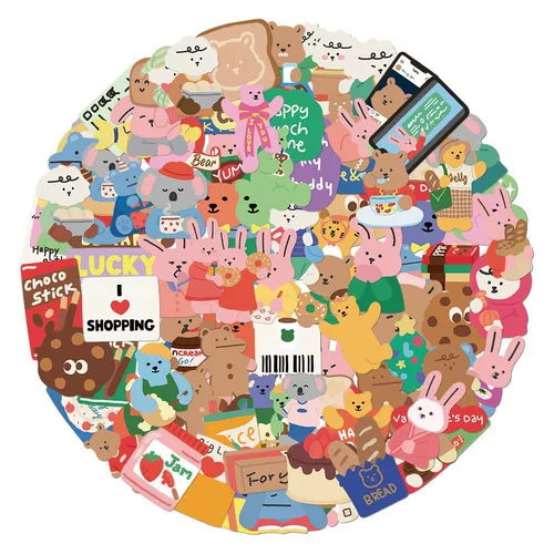 Наклейка, кролик, высококачественный чехол для телефона, наклейки, Южная Корея, DIY, с медвежатами