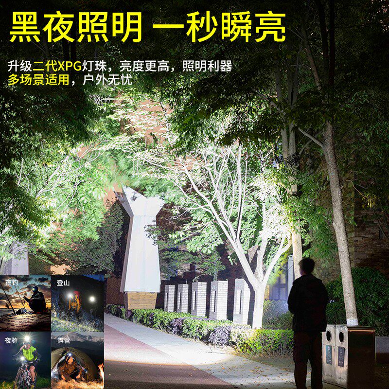 奥克斯强光充电超亮led头戴式头灯 奥克斯优蓝头灯