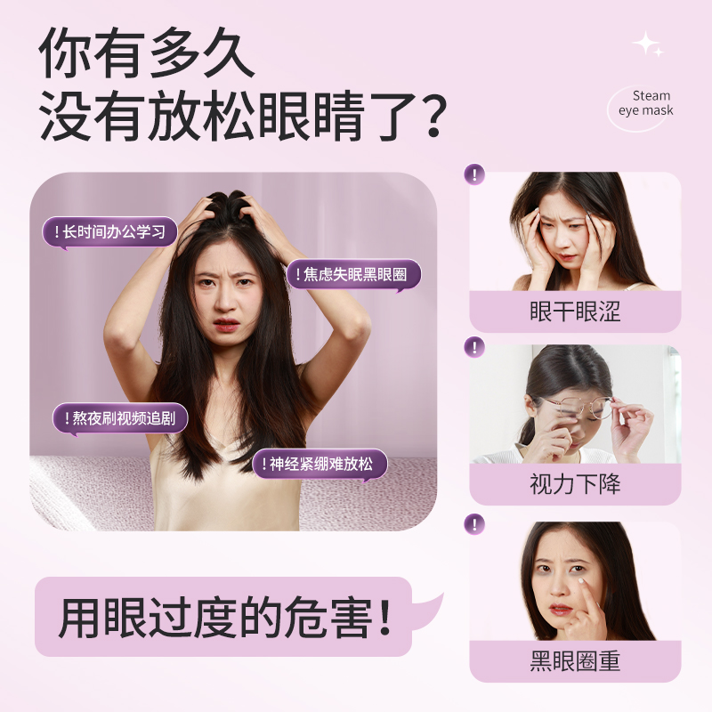 北京同仁堂蒸汽眼罩缓解眼疲劳眼袋黑眼圈发热敷助眠干眼部护眼贴 - 图0