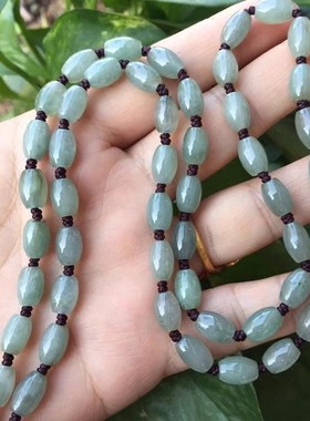 天然翡翠A货珠链项挂绳玉