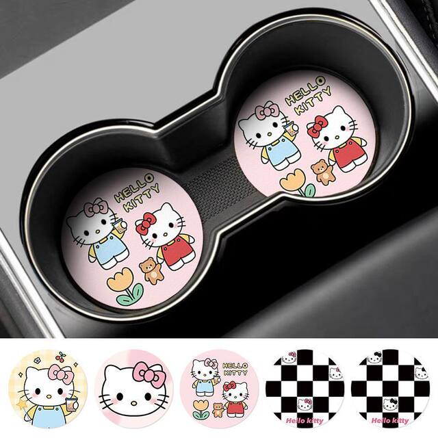 Hellokitty car coaster car goodies creative water coaster car interior decoration anti-slip storage mat
