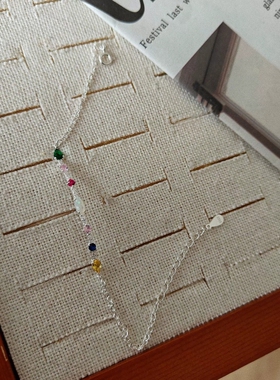 S925纯银彩色锆石手链小众设计ins百搭手环高级感 气质轻奢百搭潮