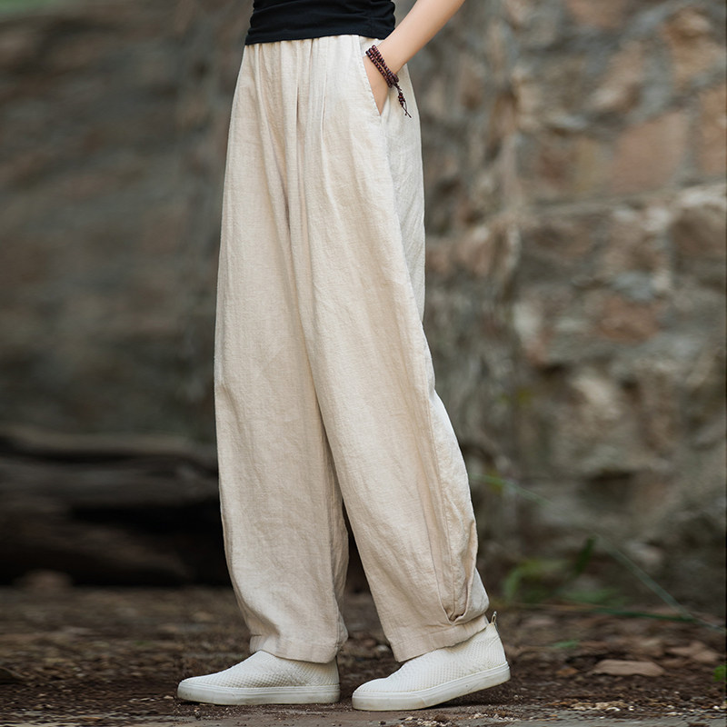棉麻加绒灯笼裤女秋冬新款原创宽松显瘦加厚长裤亚麻休闲裤太极裤,淘宝优惠券,粉丝福利购,淘宝优惠卷