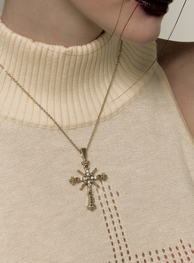 1JINN M2M 轻奢甜酷十字架项链男女同款情侣吊坠百搭配饰颈脖链
