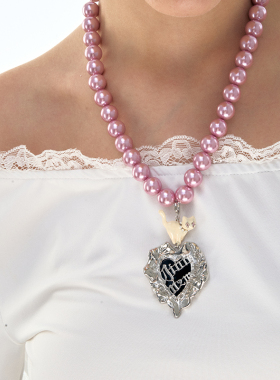 1JINNM2M猫咪爱心珐琅珍珠项链