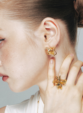 1JINN M2M 原创设计度假风海螺星开口戒指女轻奢高级感设计手饰