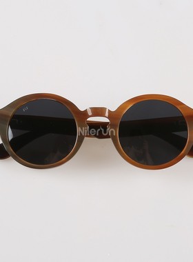 椭圆形眼镜框架半透明咖啡偏光