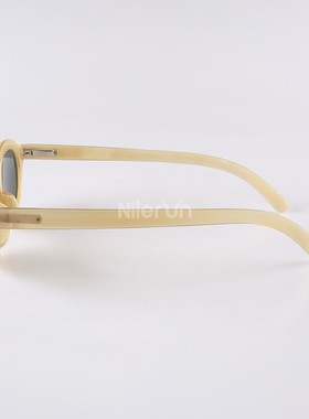 来而往nilerun椭圆形素雅蜜糖白色牛角太阳眼镜偏光墨镜