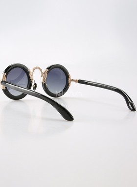 黑色水牛角墨镜古玩老上海民国仿古铜金属拱鼻梁立体圆柱形太阳镜