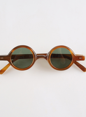 手工打磨圆滑边框牛角墨镜两颗铆钉饰咖啡桔红色走秀摆拍太阳眼镜