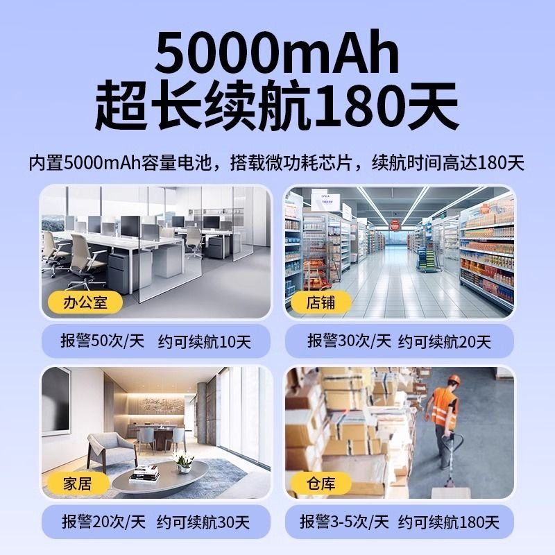 免插电无线摄像头家用门口楼道磁吸无需wifi手机远程4g充电监控器