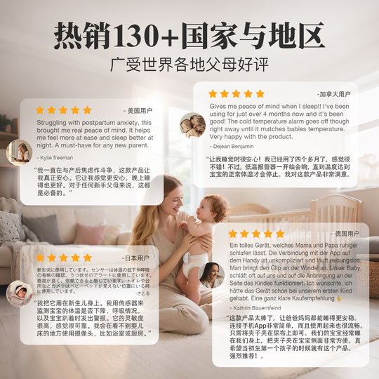 Baby respiratory monitor sleep reminder temperature detection