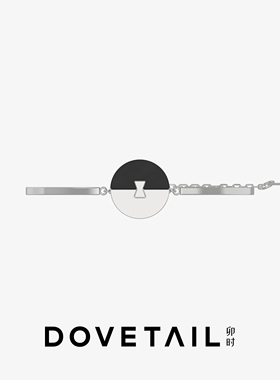 DOVETAIL卯时珠宝 折扇经典燕尾榫925银银色饰面黑玛瑙手链