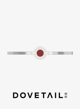 DOVETAIL/卯时环扣经典燕尾榫925银银色饰面红玛瑙手镯