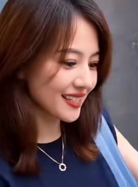 高圆圆同款圆环吊坠项链气质简约锁骨链轻奢2025新款颈链毛衣链女