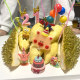 Pig head durian birthday cake diy material gift box