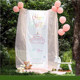Mesh hanging cloth girl pink birthday background decoration