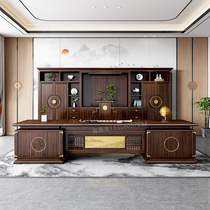 New Chinese Chairman Big Bandae Solid Wood Office U Jinmu Boss Table Combined High-end Furniture Custom Desk