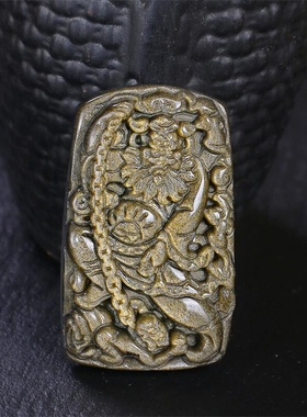 金曜石捉鬼天师钟馗吊坠天然黑曜石赐福镇宅圣君水晶挂坠情侣项链