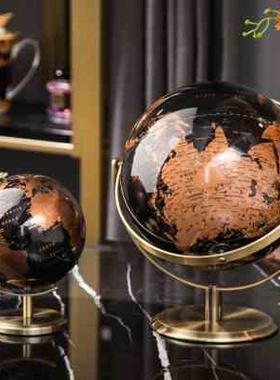 家居装饰O品现代轻奢高档地球仪摆件办公室LP书房书桌书架小摆设