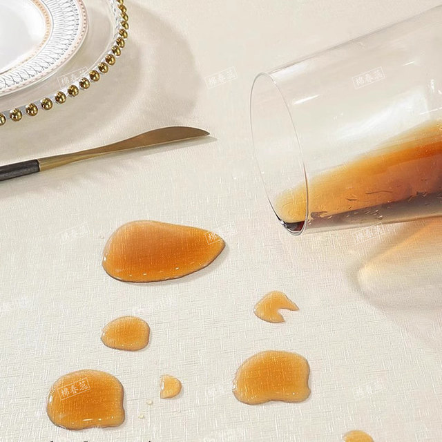 Light luxury high-end solid color round table cloth waterproof and oil-proof