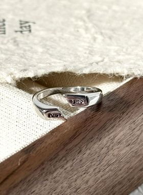 独立设计师 斜切口错位可调节中性男女情侣质感戒指